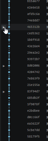 Flatten mode turns bubbles into dashed linear history